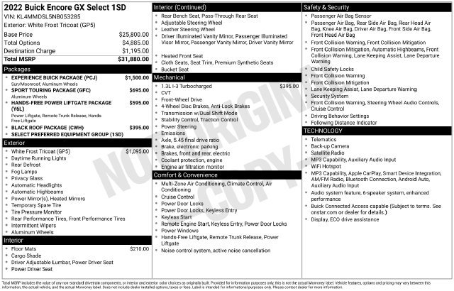 Used 2022 Buick Encore GX Select w/ Experience Buick Package FWD image 7