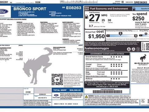 Used 2025 Ford Bronco Sport Outer Banks w/ Outer Banks Tech Package+ AWD/4WD image 5
