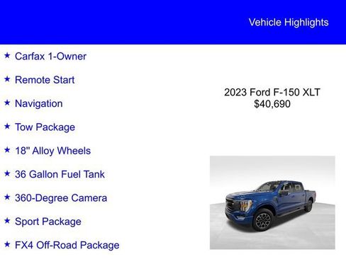 Used 2023 Ford F150 XLT w/ Equipment Group 302A High AWD/4WD image 3