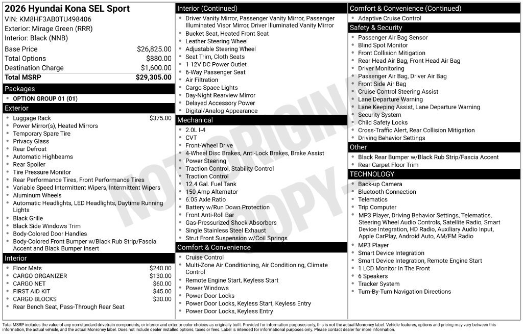 New 2026 Hyundai Kona SEL Sport FWD image 4
