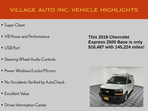 Used 2018 Chevrolet Express 2500 w/ Driver Convenience Package image 7