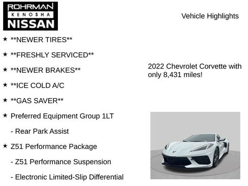Used 2022 Chevrolet Corvette Stingray Coupe w/ Z51 Performance Package RWD image 8