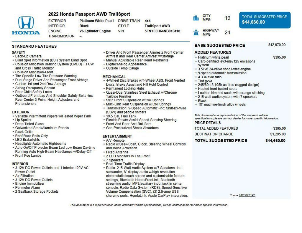 Used 2022 Honda Passport TrailSport image 38