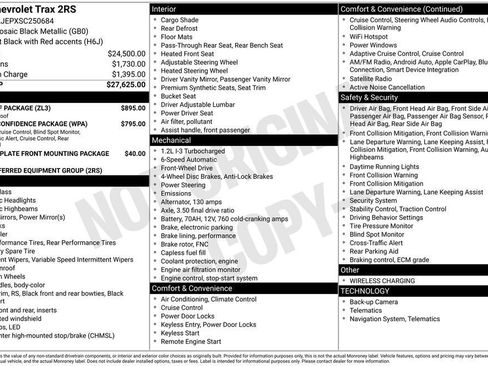 Used 2025 Chevrolet Trax RS w/ Sunroof Package FWD image 2