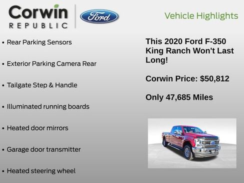Certified 2020 Ford F350 King Ranch w/ Chrome Package image 12