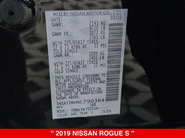 Used 2019 Nissan Rogue S AWD/4WD image 39
