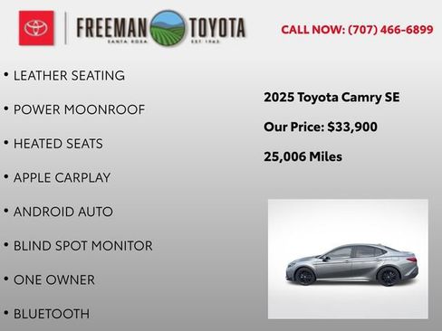 Used 2025 Toyota Camry SE w/ Multimedia Upgrade Package FWD image 9