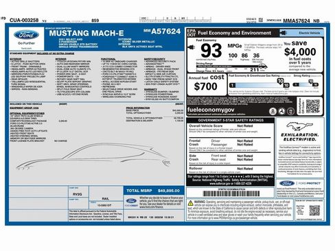 Used 2021 Ford Mustang Mach-E Select w/ Comfort/Technology Package image 2