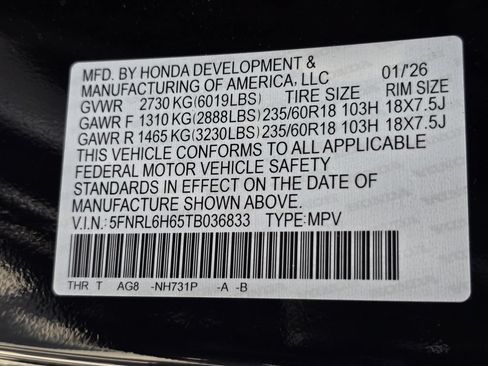 Certified 2026 Honda Odyssey EX-L image 34
