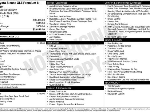 Used 2015 Toyota Sienna XLE Premium FWD image 2