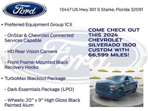 Used 2024 Chevrolet Silverado 1500 Custom w/ Turbomax Blackout Package RWD image 32