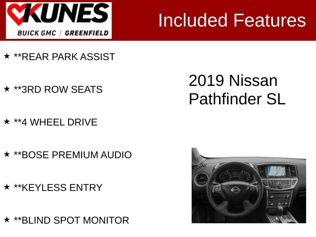 Used 2019 Nissan Pathfinder SL AWD/4WD image 3