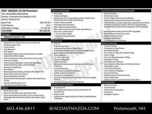 Used 2021 MAZDA CX-30 AWD 2.5 S w/ Premium Package image 2