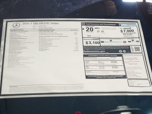 New 2026 Mercedes-Benz S 580 4MATIC Sedan image 36