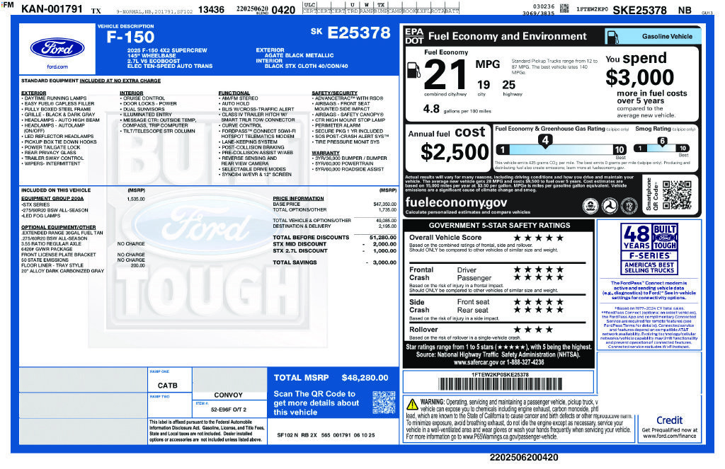 Used 2025 Ford F150 STX w/ Equipment Group 200A RWD image 1