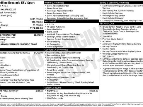 Used 2023 Cadillac Escalade ESV Sport Platinum w/ LPO, ONYX Package AWD/4WD image 4