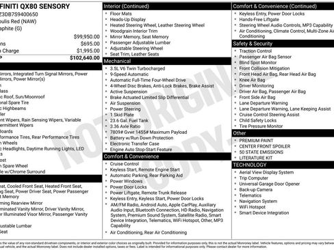 Certified 2025 INFINITI QX80 Sensory image 32