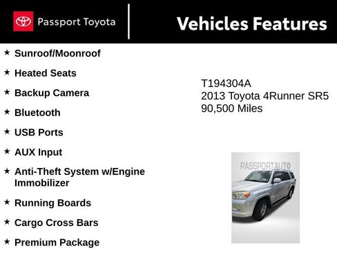 Used 2013 Toyota 4Runner SR5 w/ Premium Pkg AWD/4WD image 5