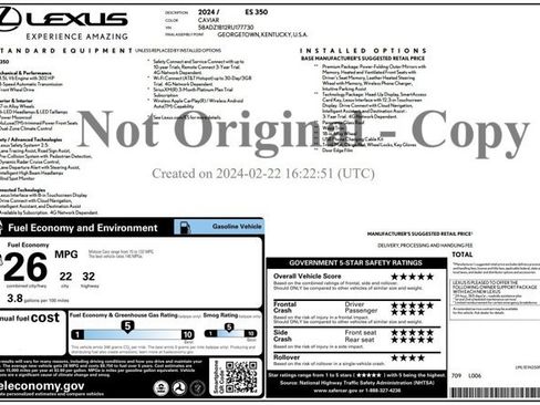 Certified 2024 Lexus ES 350 w/ Premium Package FWD image 3