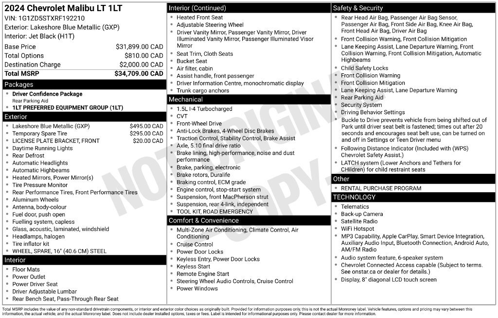 Used 2024 Chevrolet Malibu LT FWD image 2