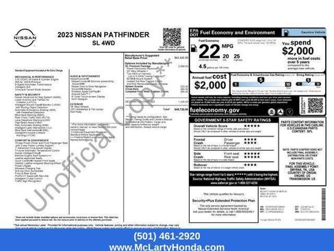 Used 2023 Nissan Pathfinder SL w/ SL Premium Package AWD/4WD image 14
