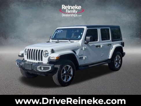 Used 2021 Jeep Wrangler Unlimited Sahara w/ Uconnect 4C Nav & Sound Group AWD/4WD image 1