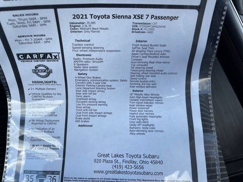 Used 2021 Toyota Sienna XSE AWD/4WD image 27