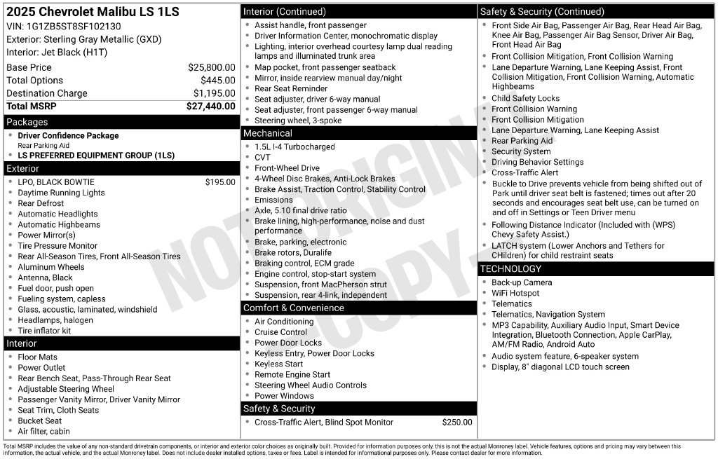 Used 2025 Chevrolet Malibu LS FWD image 39