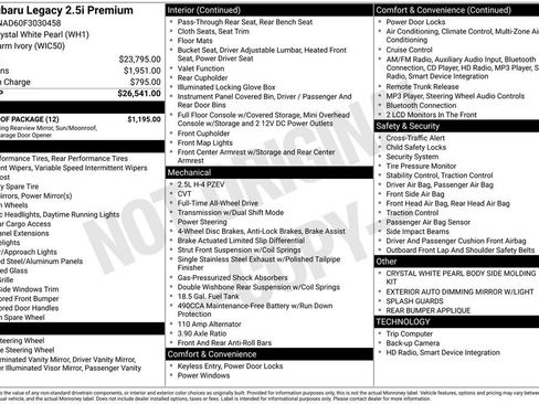 Used 2015 Subaru Legacy 2.5i Premium w/ Moonroof Package image 61