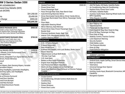 Used 2021 BMW 330i Sedan w/ Convenience Package RWD image 3