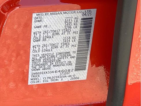 New 2025 Nissan Frontier PRO-4X image 20