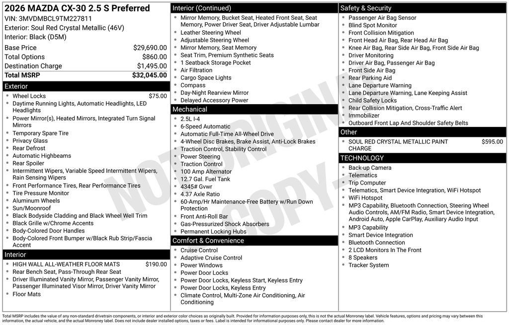 New 2026 MAZDA CX-30 AWD 2.5 S image 2