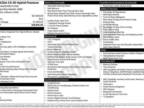 Used 2025 MAZDA CX-50 AWD 2.5 Hybrid w/ Premium Pkg image 43