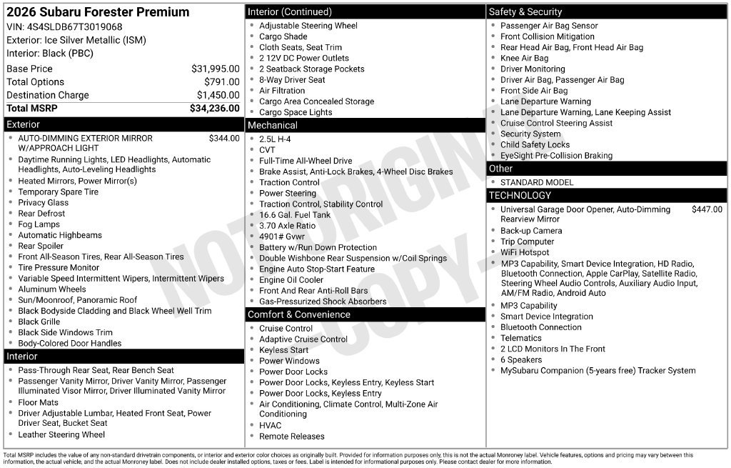 Certified 2026 Subaru Forester Premium AWD/4WD image 26
