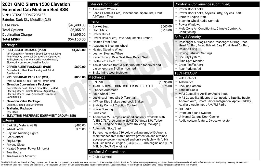 Used 2021 GMC Sierra 1500 Elevation w/ Preferred Package AWD/4WD image 1