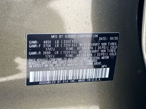 New 2025 Subaru Outback Premium image 31