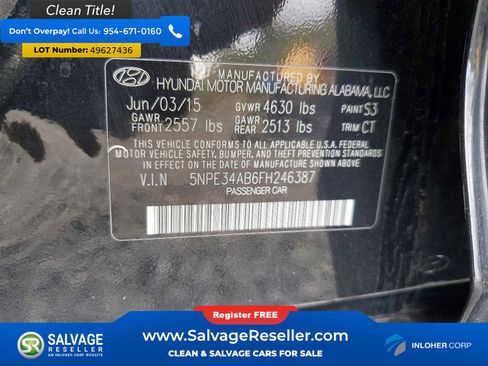 Used 2015 Hyundai Sonata Limited 2.0T FWD image 16