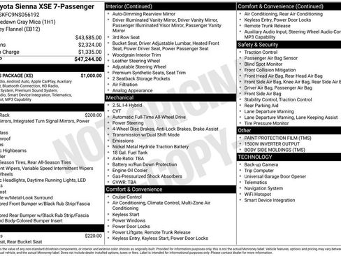 Used 2022 Toyota Sienna XSE w/ XSE Plus Package AWD/4WD image 37