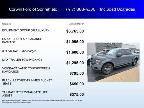 Used 2020 Ford F150 Lariat w/ Equipment Group 502A Luxury image 5