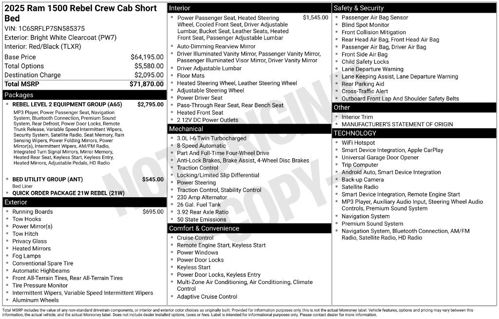 Certified 2025 RAM 1500 Rebel w/ Rebel Level 2 Equipment Group AWD/4WD image 5