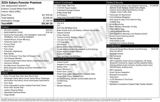 Certified 2026 Subaru Forester Premium AWD/4WD image 7