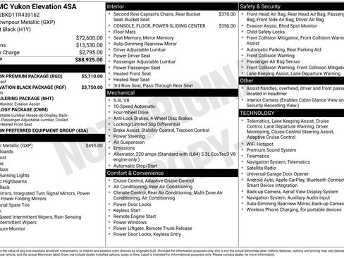 New 2026 GMC Yukon Elevation w/ Elevation Premium Package AWD/4WD image 53