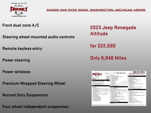 Used 2023 Jeep Renegade Altitude AWD/4WD image 6