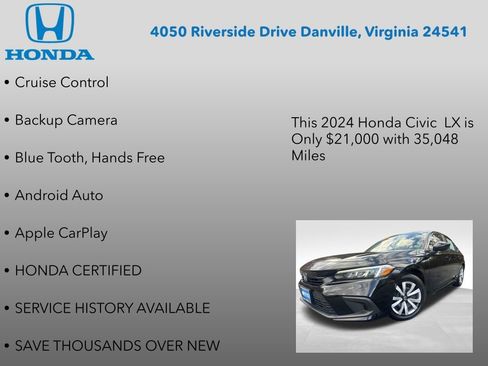 Certified 2024 Honda Civic LX image 7