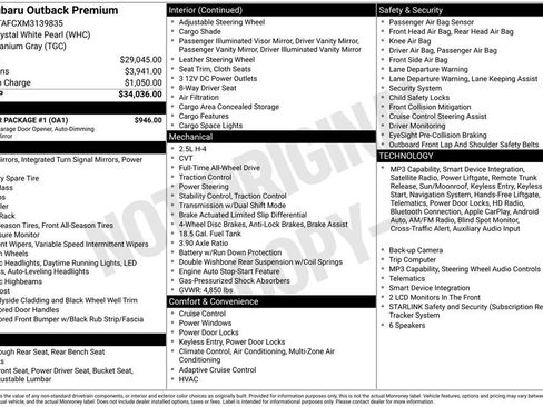 Used 2021 Subaru Outback Premium w/ Popular Package #1 AWD/4WD image 3