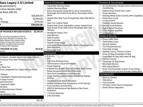 Used 2016 Subaru Legacy 2.5i Limited image 5