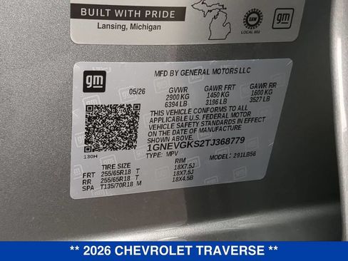 New 2026 Chevrolet Traverse LT w/ Driver Confidence Package AWD/4WD image 34