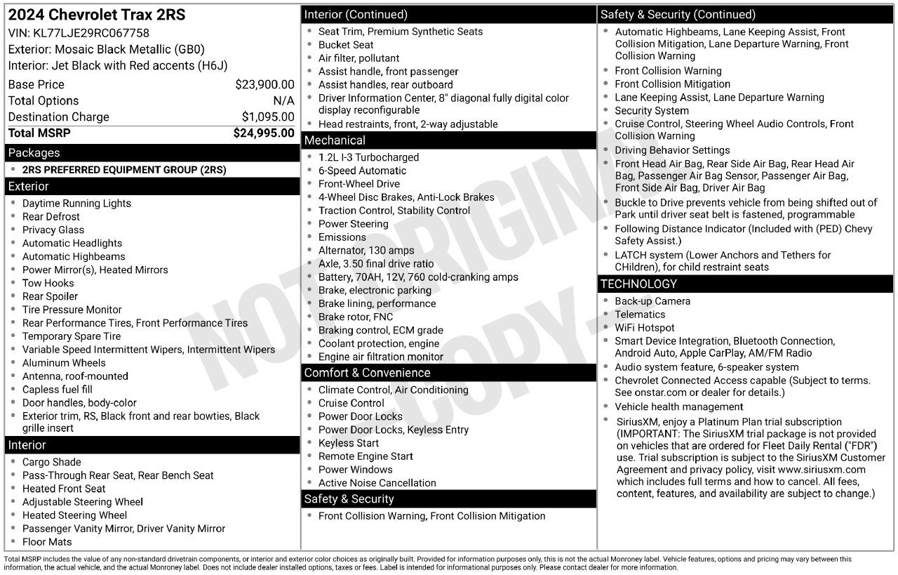 Used 2024 Chevrolet Trax RS FWD image 28