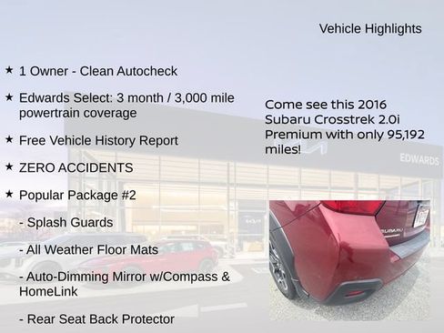 Used 2016 Subaru Crosstrek 2.0i Premium w/ Popular Package #2 AWD/4WD image 8