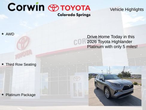 Used 2026 Toyota Highlander Platinum AWD/4WD image 7
